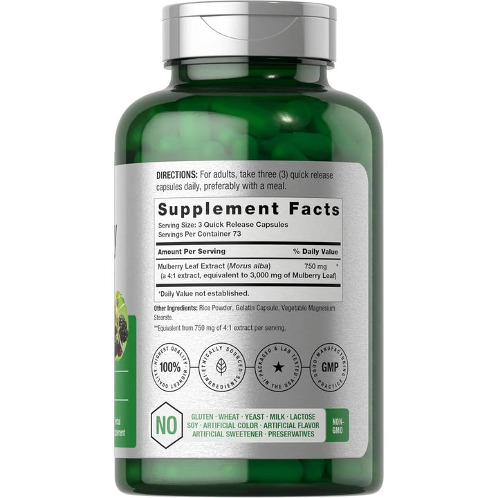 Cápsulas Extracto Hoja Morera 3000 Mg 220 Unidades Herbario - Imagen 2