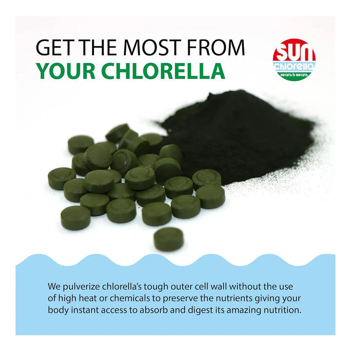 Alga Verde Chlorella 200 Mg Tabletas Con Pared Celular Pulve - Imagen 5