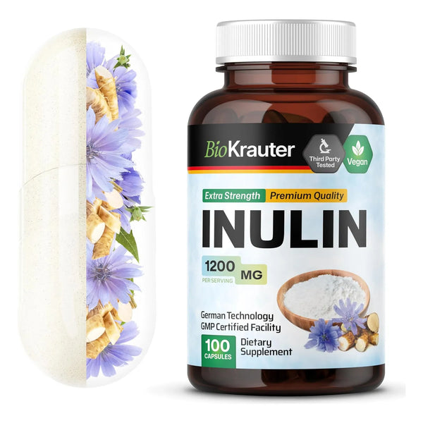 Cápsulas Inulina Polvo 1200 Mg 100 Unidades Fibra Soluble Pu - Imagen 1