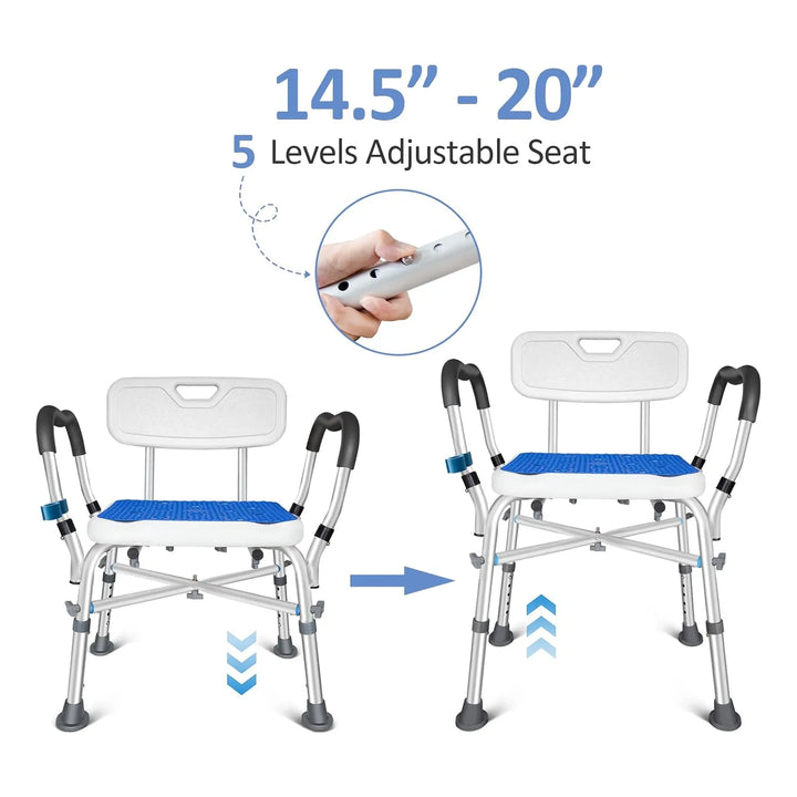 Banco De Ducha Médico Resistente Bariátrico Con Brazos - Imagen 4