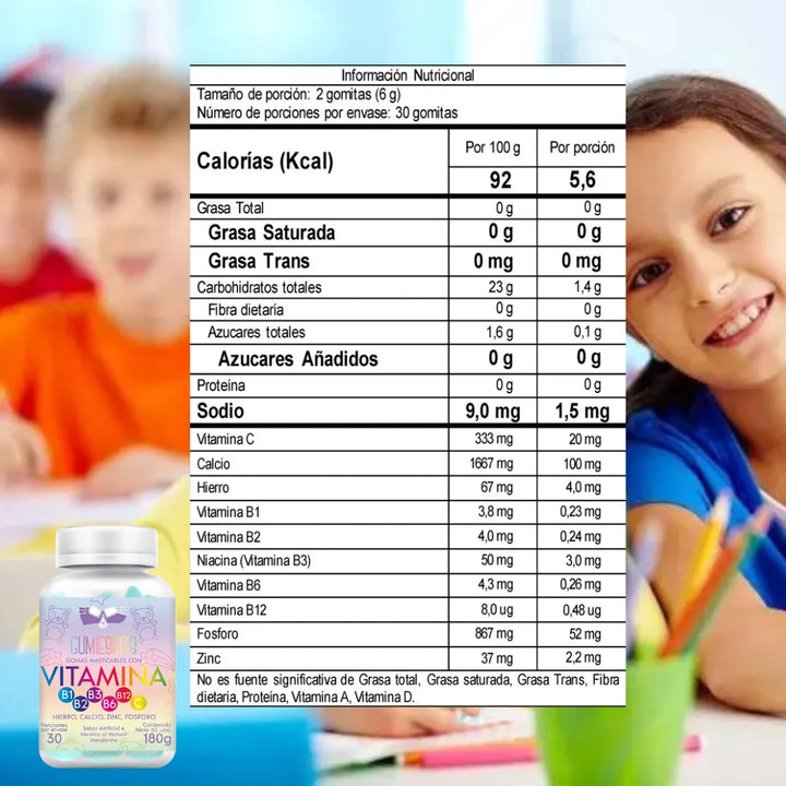 Gomas Para Niños Multivitamínas Crecimiento Apetito- 180 Gramos - Imagen 3