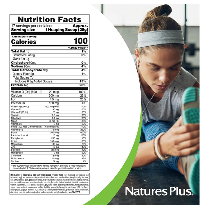 Batido De Proteínas Chocolate A Base De Plantas 1.05 Kg Paqu - Imagen 5