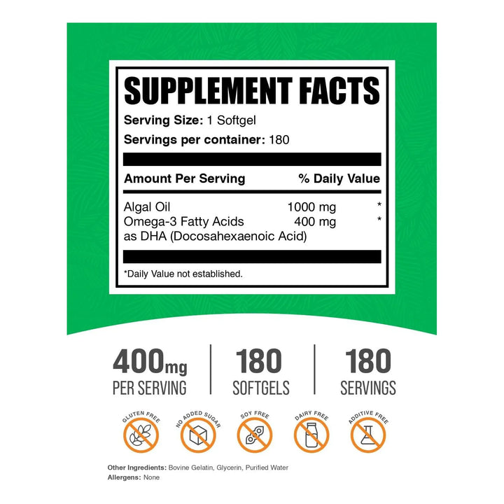 Cápsulas Blandas De Aceite De Algas Omega 3 400 Mg 180 Unida - Imagen 2