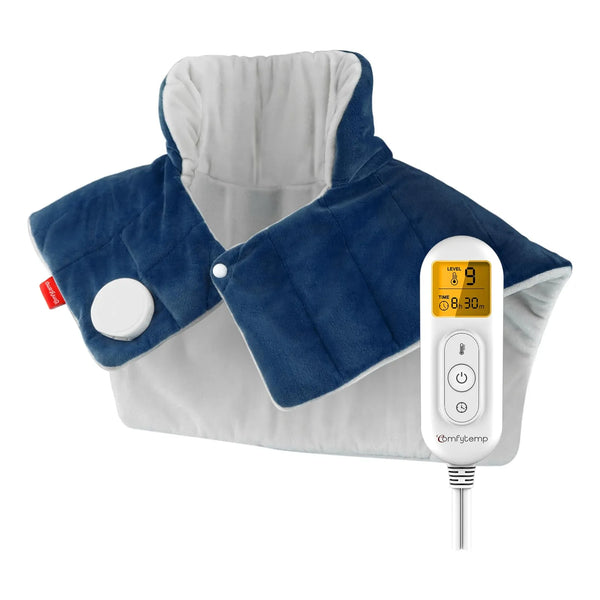 Almohadilla Termica Electrica Para Cuello Hombros Y Espalda Con Peso Y 9 Niveles De Calor