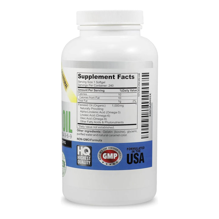 Cápsulas Blandas Aceite Linaza Orgánico 1000 Mg Prensado En - Imagen 3