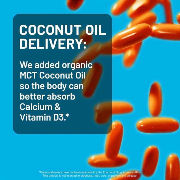 Calcio 1250mg Con Vitamina D3 1000ui Aceite De Coco Mct Orgá - Imagen 8