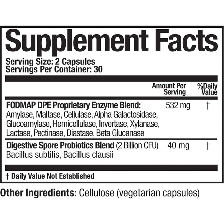 Alivio Digestivo Fodmap Probióticos Enzimas 60 Cápsulas Fáci - Imagen 2