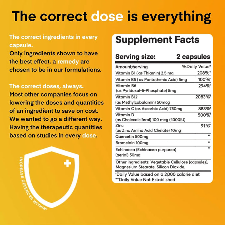 Quercetina 500 Mg Con Vitamina C Zinc Vitamina D Bromelina E - Imagen 6