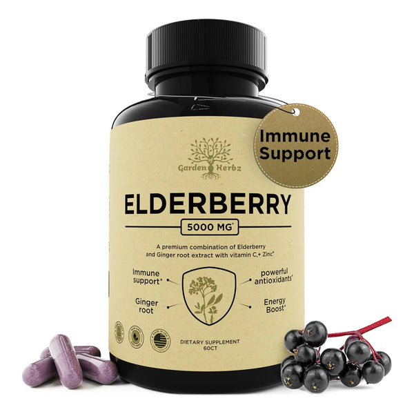 Baya De Saúco Con Vitamina C Y Zinc 5000 Mg Refuerzo Inmunol - Imagen 1