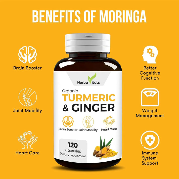 Cápsulas De Cúrcuma Y Jengibre 500 Mg 120 Unidades Curcumina - Imagen 3