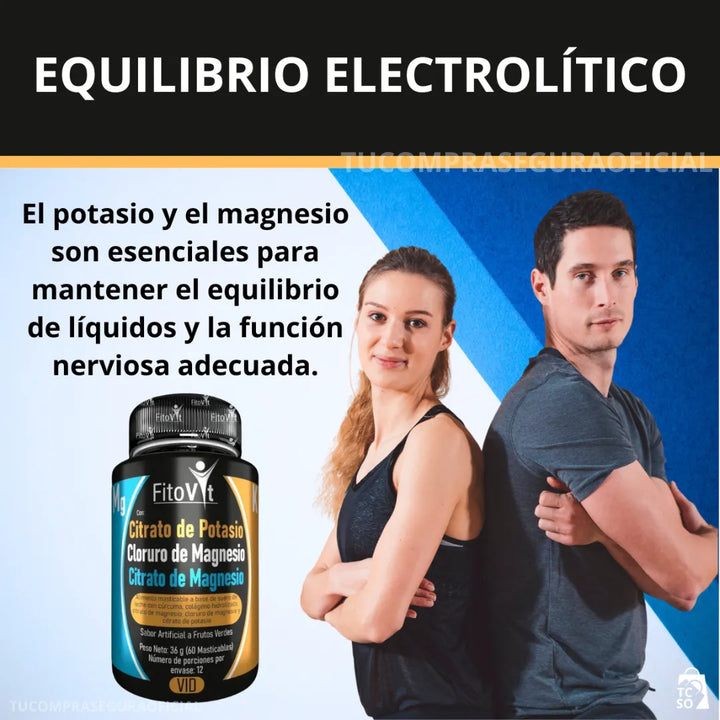 Citrato De Potasio Cloruro De Magnesio Y Citrato De Magnesio Original Fitovit Frutos Verdes - Imagen 4