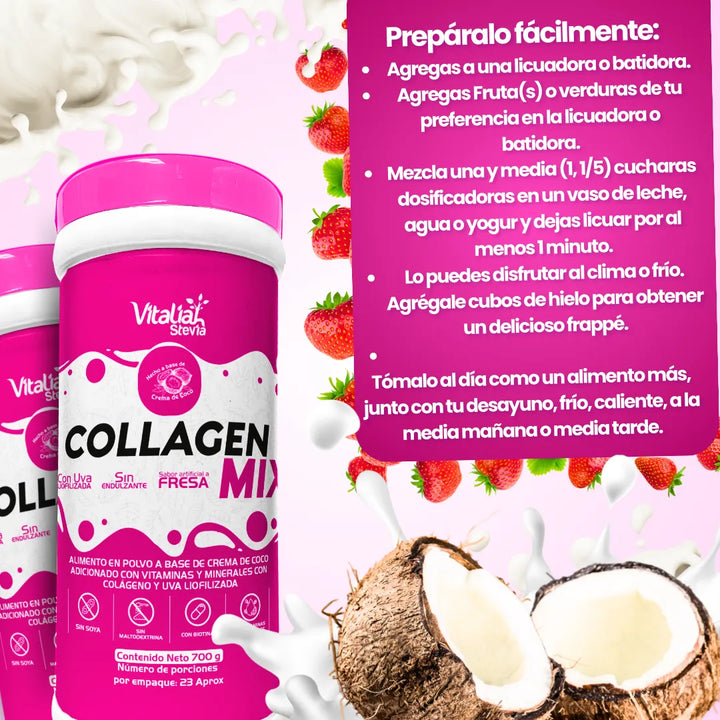 Kit Vitaliah Colágeno Hidrolizado Fresa X3 + Gotero Stevia 10ml - Imagen 9