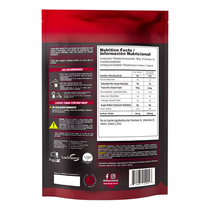 Titan Beef Mass 2lb  Carnivor Mass Invima Vainilla - Imagen 2