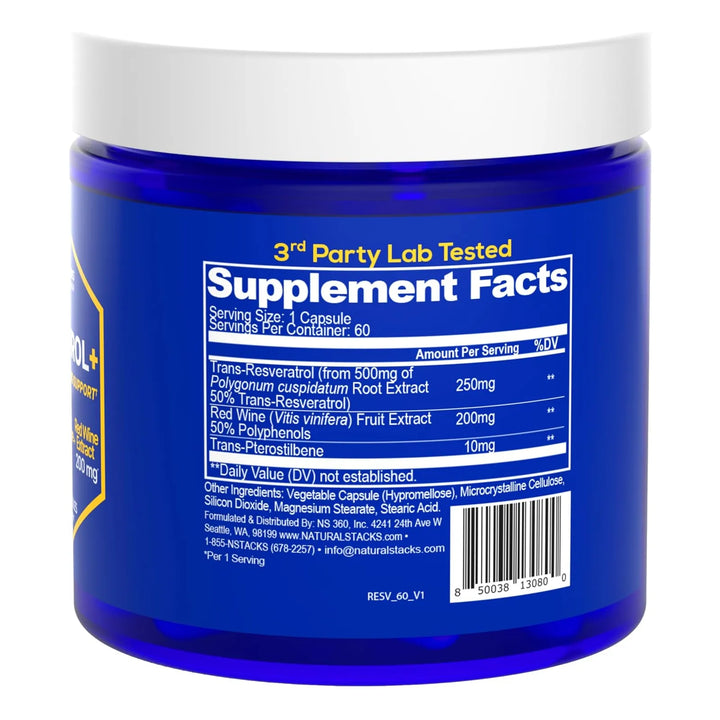 Antioxidante Resveratrol Transpterostilbeno 10 Mg Apoyo Enve - Imagen 5