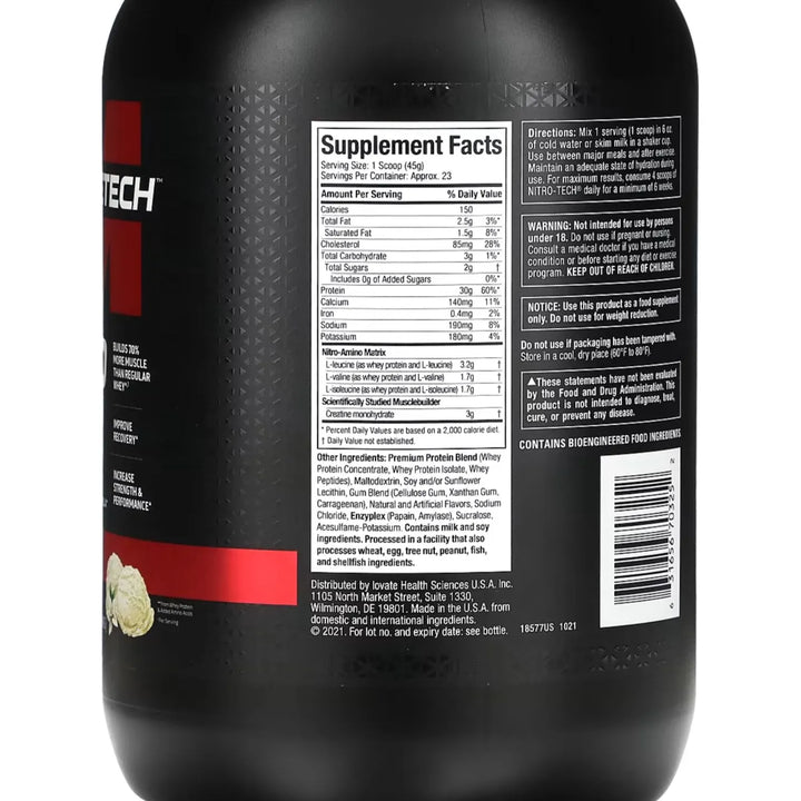 Nitrotech Whey Protein 2 Lb - Imagen 2