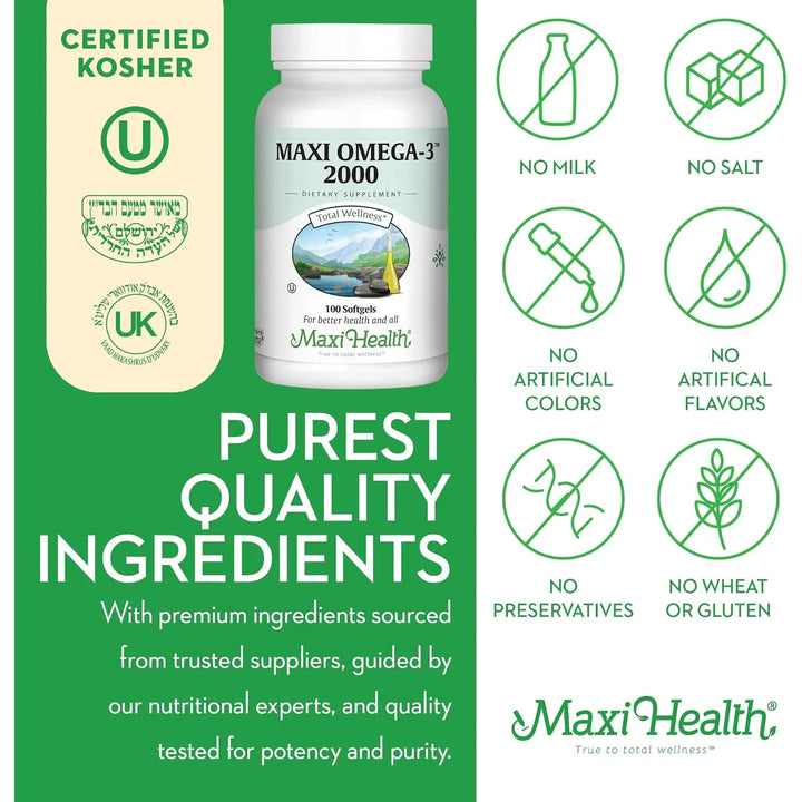 Aceite De Pescado Omega 3 Triple Fuerza 2000 Mg Kosher Cápsu - Imagen 4