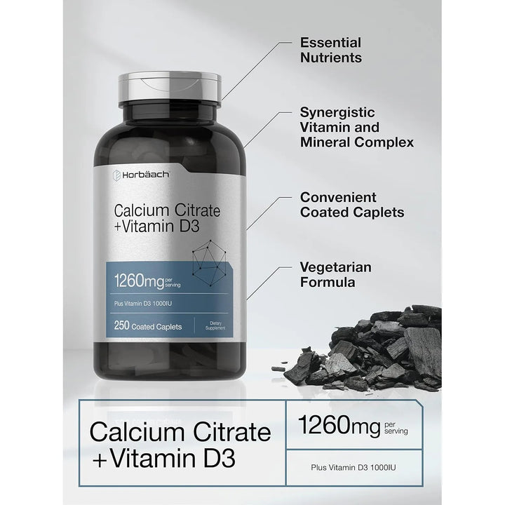 Cápsulas De Citrato De Calcio Con Vitamina D3 1260 Mg 1000 U - Imagen 3