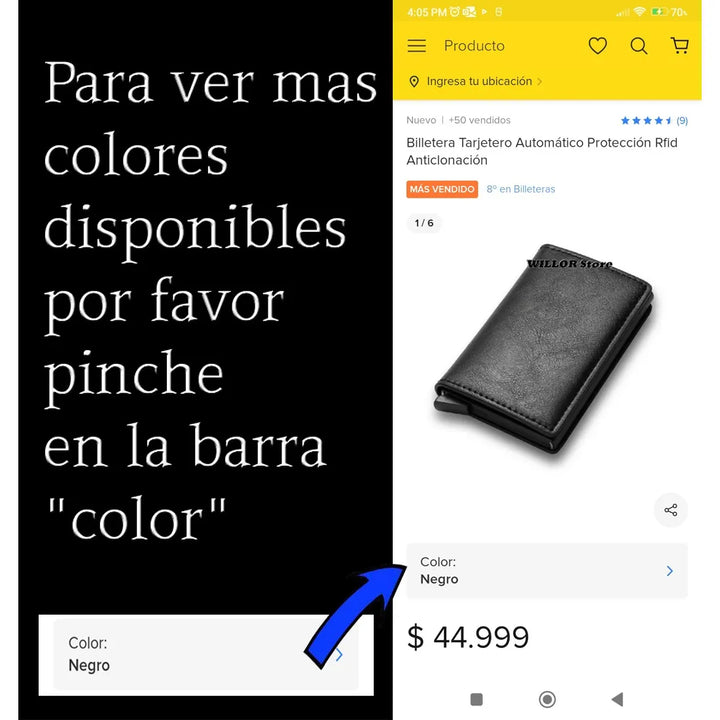 Billetera Tarjetero Automático Pop Up Rfid Anticlonación  - Imagen 8