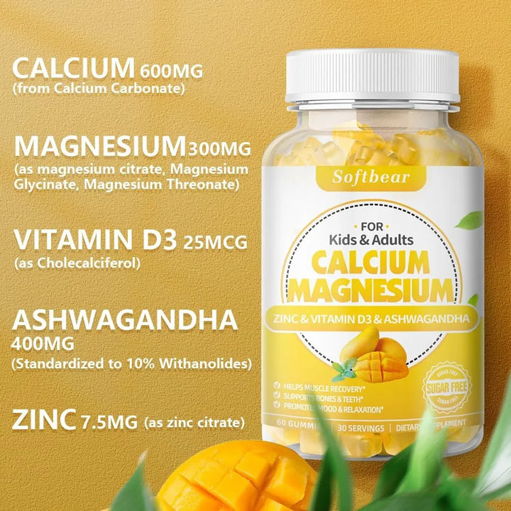 Gomitas De Calcio Magnesio Zinc Para Mujeres Con Vitamina D3 - Imagen 3