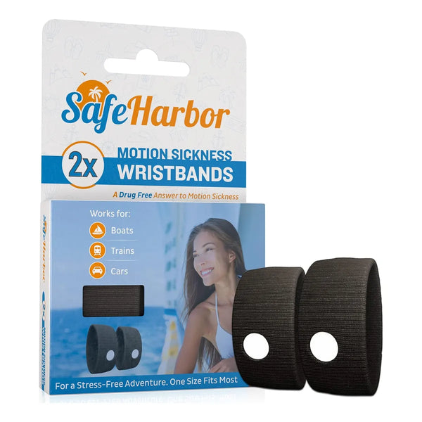 Set 2 Muñequeras Antináuseas, Pulseras Naturales Alivio Náus - Imagen 1