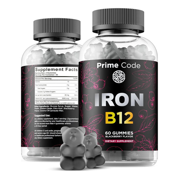 Gomitas De Hierro Con Vitamina B12 20 Mg Para Adultos Sabor - Imagen 1