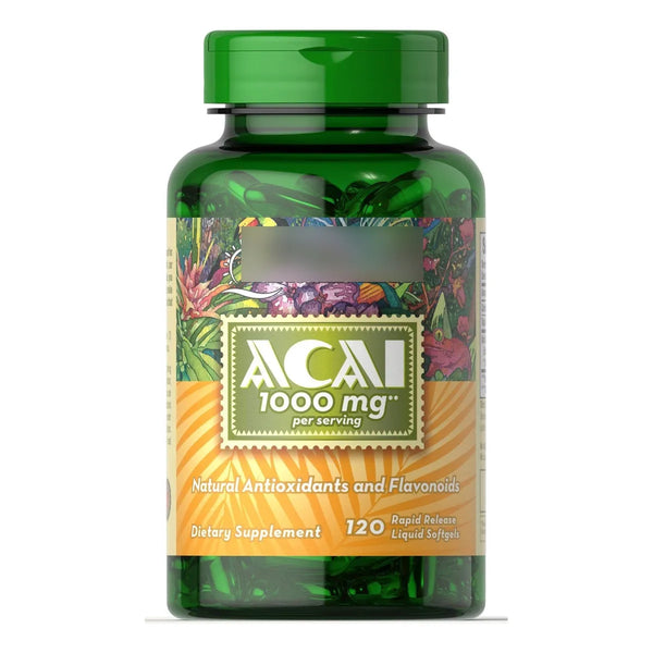 Acai 1000 Mg 120 Capsulas Antioxidantes Energizantes Puritans Pride
