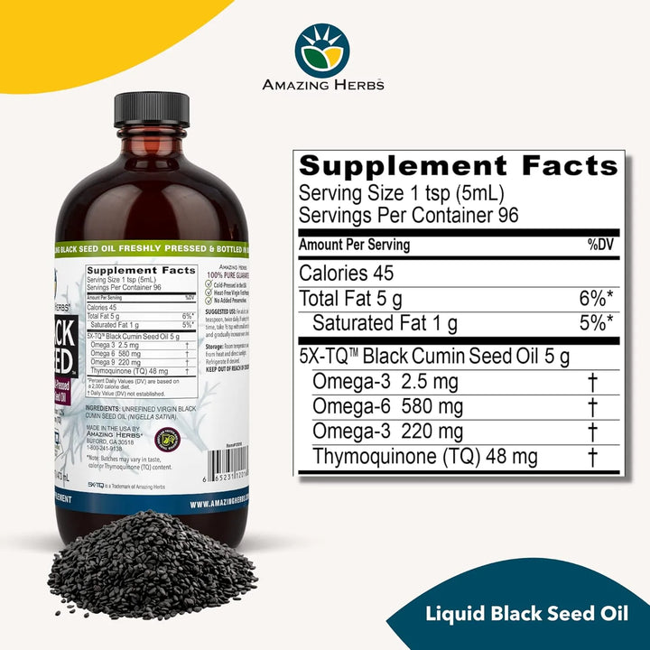 Aceite De Semilla Negra Prensado En Frío Nigella Sativa 473 - Imagen 5