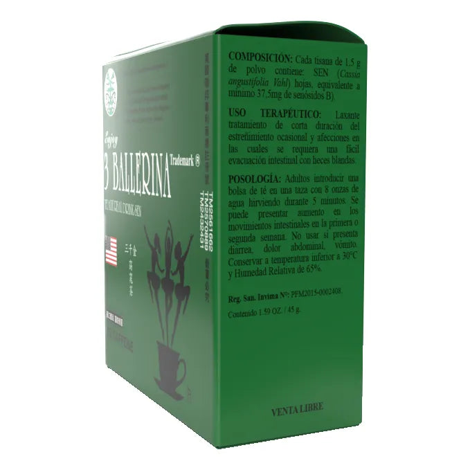 3 Ballerina - Te Adelgazante (30 Bolsas) Invima - Imagen 2