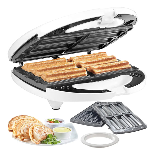 Maquina Para Empanadas Y Churros 4 Platos Extraibles Facil Rapido Y Delicioso