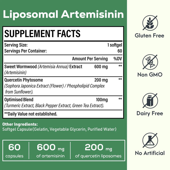 Artemisinina 600 Mg Fitosoma Quercetina Extracto Ajenjo Dulc - Imagen 5