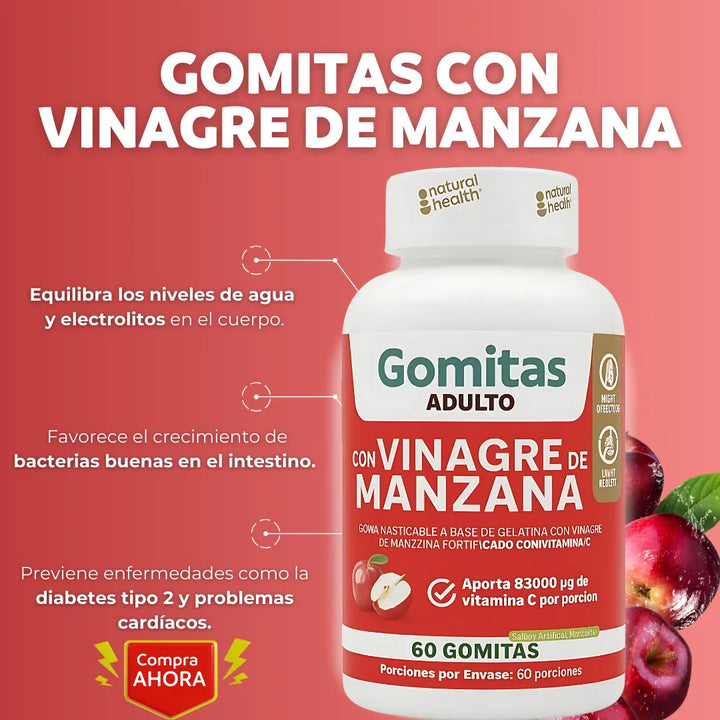 Gomas Vinagre De Manzana Gelatina + Vitamina C- Registro Invima - Imagen 5
