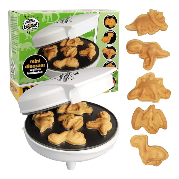 Mini Wafflera Dinosaurios 5 Formas Antiadherente Desayunos Divertidos