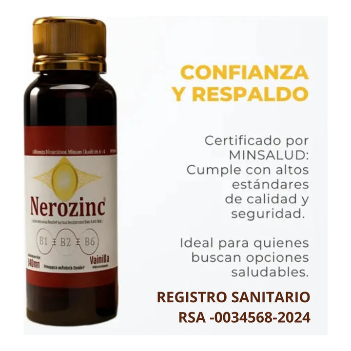 Neurozin Vitaminas Para El Cerebro | Suplemento Cognitivo Para Memoria, Concentración Y Enfoque Mental Vitaminas B1 B3 B6 Niacina 240ml Vainilla - Imagen 7