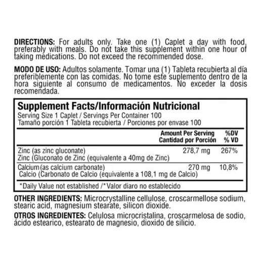 Chelated Zinc Healthy America Vitamina - Imagen 2