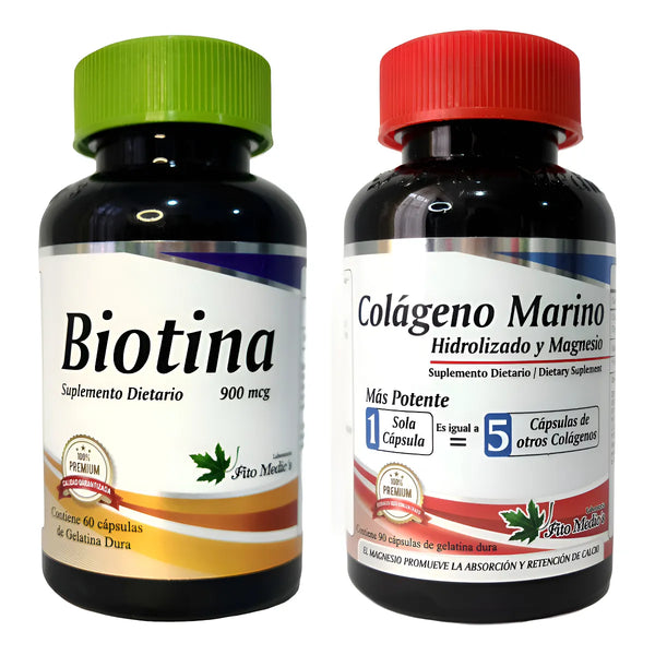 Biotina + Colágeno Hidrolizado Sin Sabor - Imagen 1