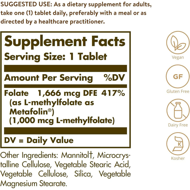Ácido Fólico 1000mcg Bioactivo Salud Del Corazón 120 Tab - Imagen 2