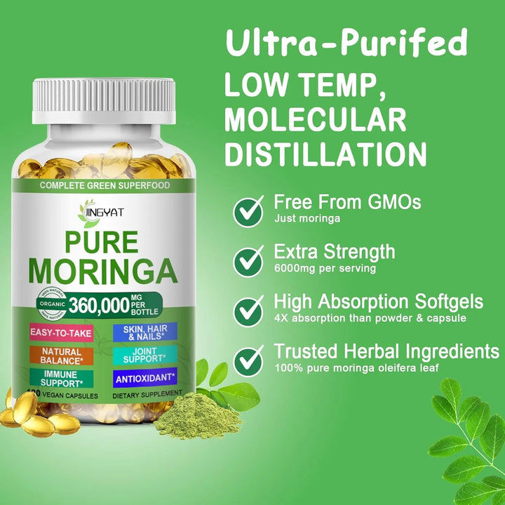 Cápsulas Blandas De Moringa Orgánica Para Energía Y Salud In - Imagen 3