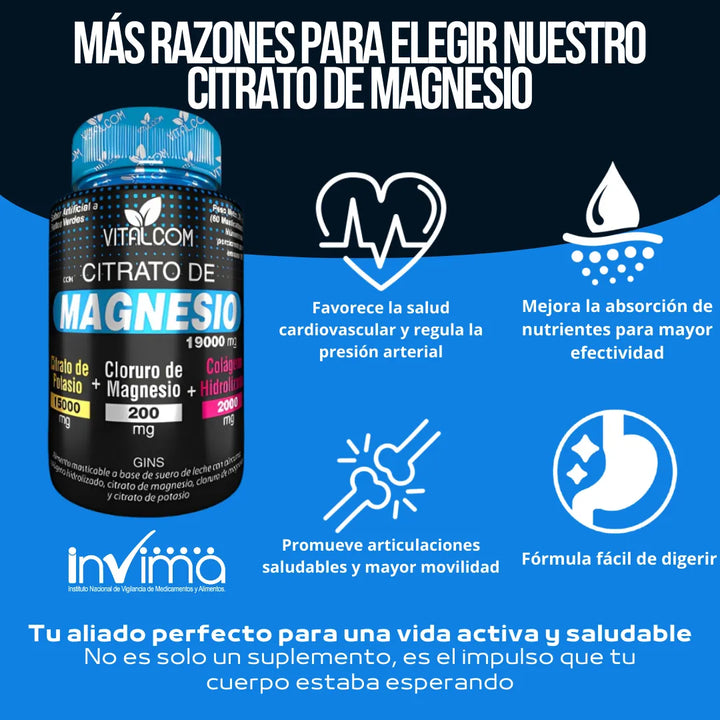 Citrato Magnesio Potasio Capsulas Natural - Imagen 3