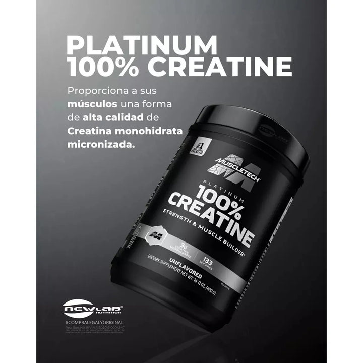 Creatina De Monohidrato Muscletech (80 Porciones) Sin Sabor - Imagen 4