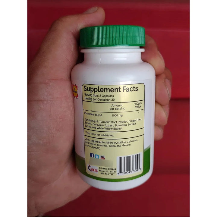Curcumina Natural 100% Con Jengibre Y Boswellia Serrata 60 C - Imagen 9