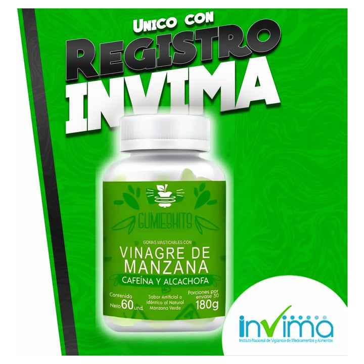 Goma Vinagre Manzana Gomita Vinagre Manzana Adelgazante Natural Vinagre Manzana Organico Limón - Imagen 2