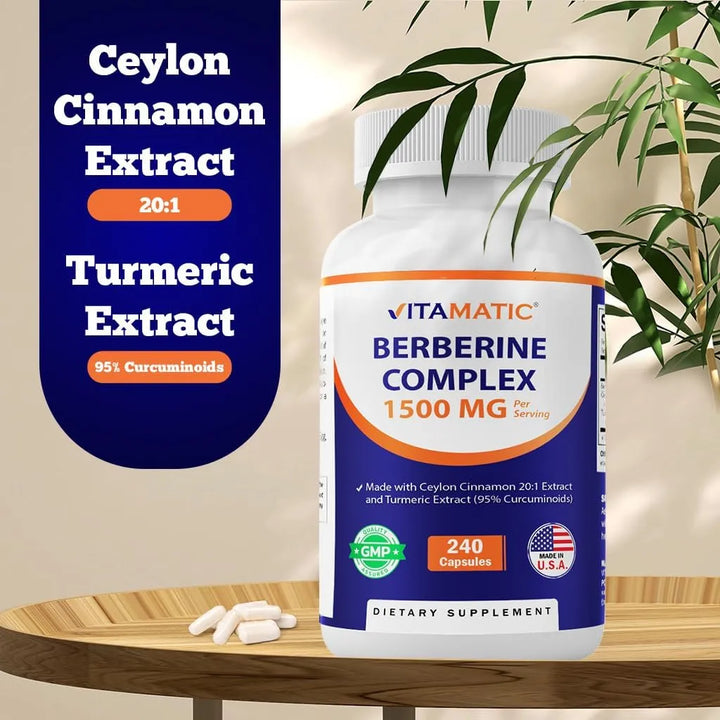Berberina Con Canela De Ceilán 1500 Mg 240 Cápsulas Naturale - Imagen 4