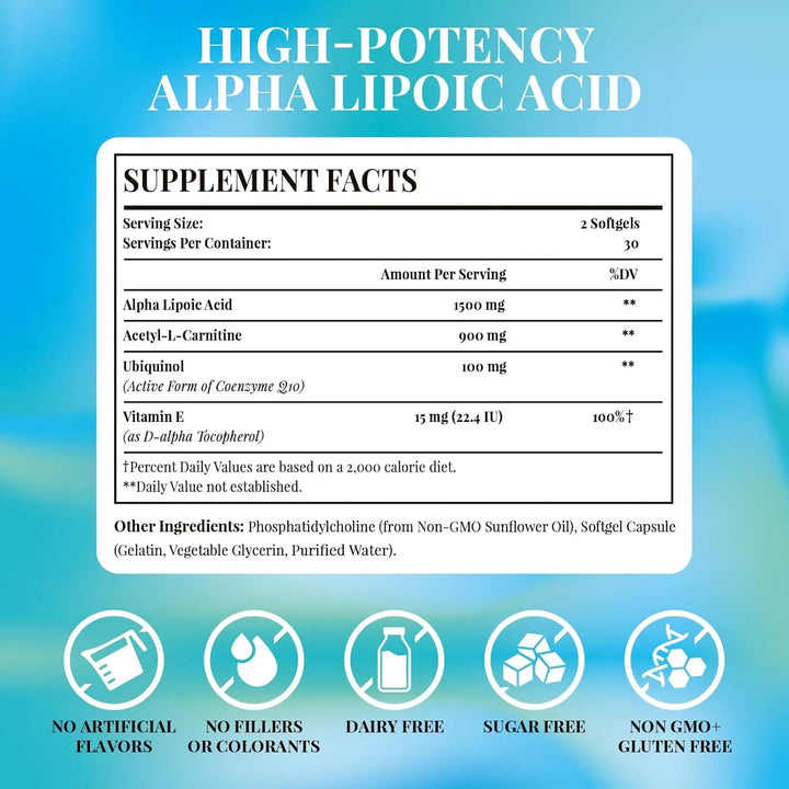 Ácido Alfa Lipoico 1500 Mg Liposomal Para Energía Celular Me - Imagen 6