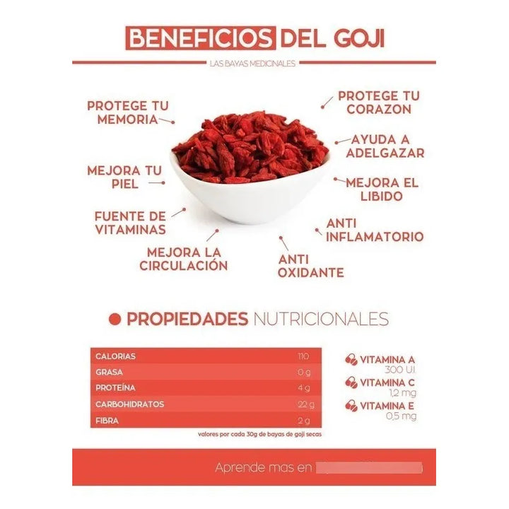 Goji Bayas Berries 250gr (1/2 Libra) - Frutos Secos Natural - Imagen 6