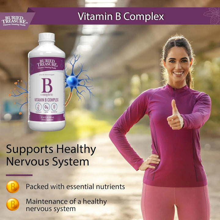 B Complete Líquido Potente Con Vitaminas B Para Estrés Energ - Imagen 4