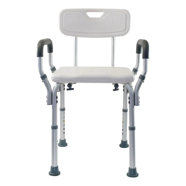 Banqueta De Ducha Con Respaldo Y Brazos Ergonómica Segura Y Antideslizante