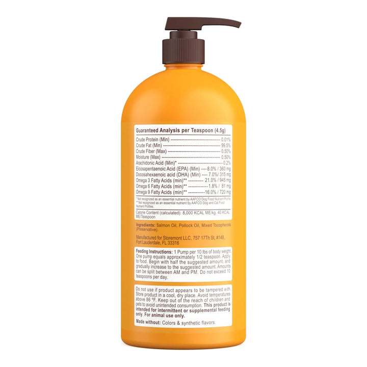 Aceite De Salmón Salvaje De Alaska 946 Ml Para Perros Y Gato - Imagen 3