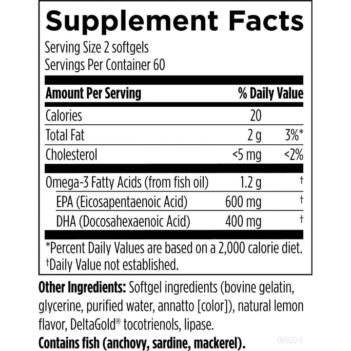 Aceite De Pescado Omega 3 Triglicérido 1200 Mg Cápsulas Blan - Imagen 4