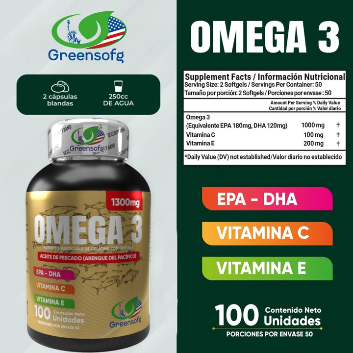 Omega 3 Fish Oil Puro- Epa Dha 1300mg - Imagen 2
