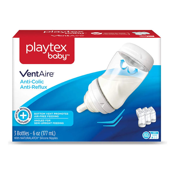 Paquete De 3 Botellas Playtex Libre De BPA Anticolicos Y Ergonomico